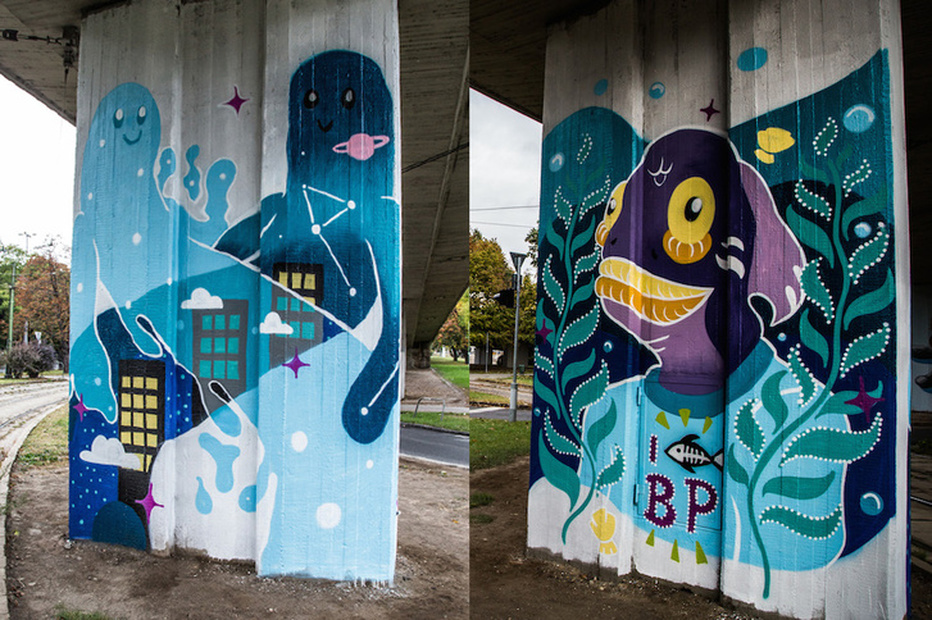 Elisabeth bridge mural-street art-Budapest